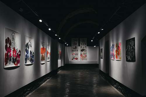 art gallery empty hallway with paintings on the wall lviv